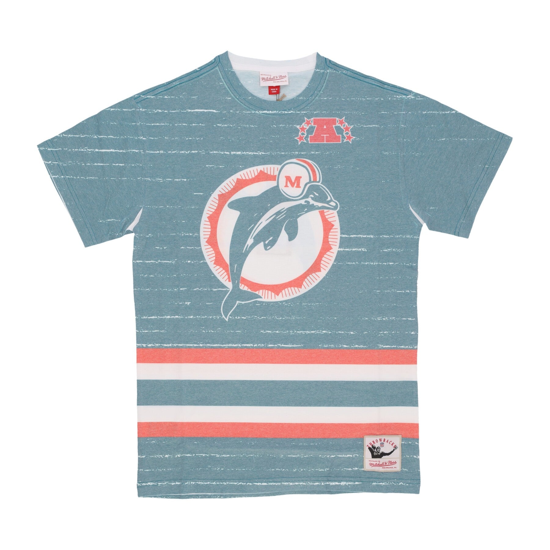Mitchell & Ness, Maglietta Uomo Nfl Jumbotron 3.0 Sublimated Tee Miadol, Multi/white