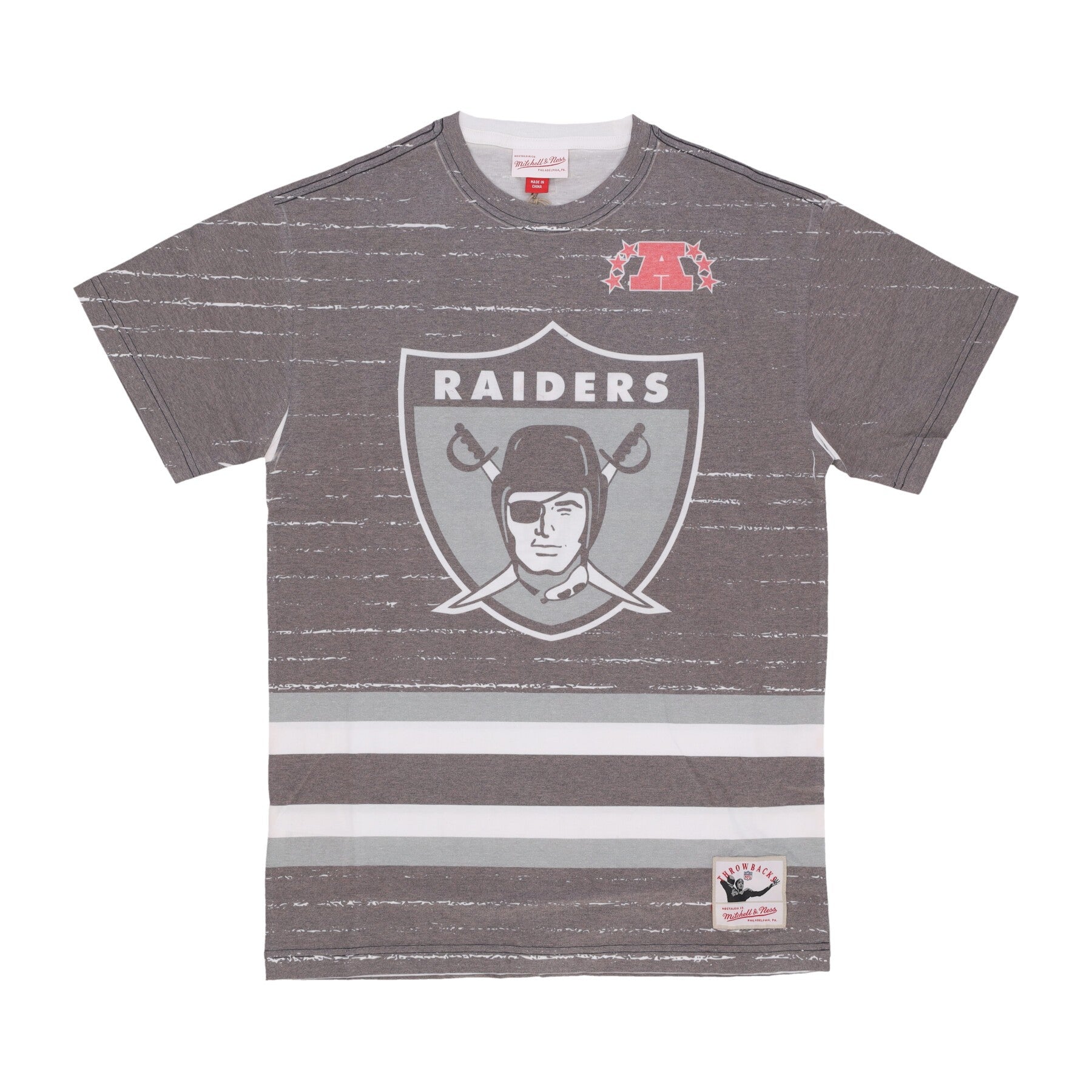 Mitchell & Ness, Maglietta Uomo Nfl Jumbotron 3.0 Sublimated Tee Oakrai, Multi/white
