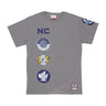Mitchell & Ness, Maglietta Uomo Ncaa Hometown Tee Unchee, Grey Heather
