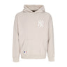New Era, Felpa Leggera Cappuccio Uomo Mlb League Essentials Os Hoodie Neyyan, Stone/white