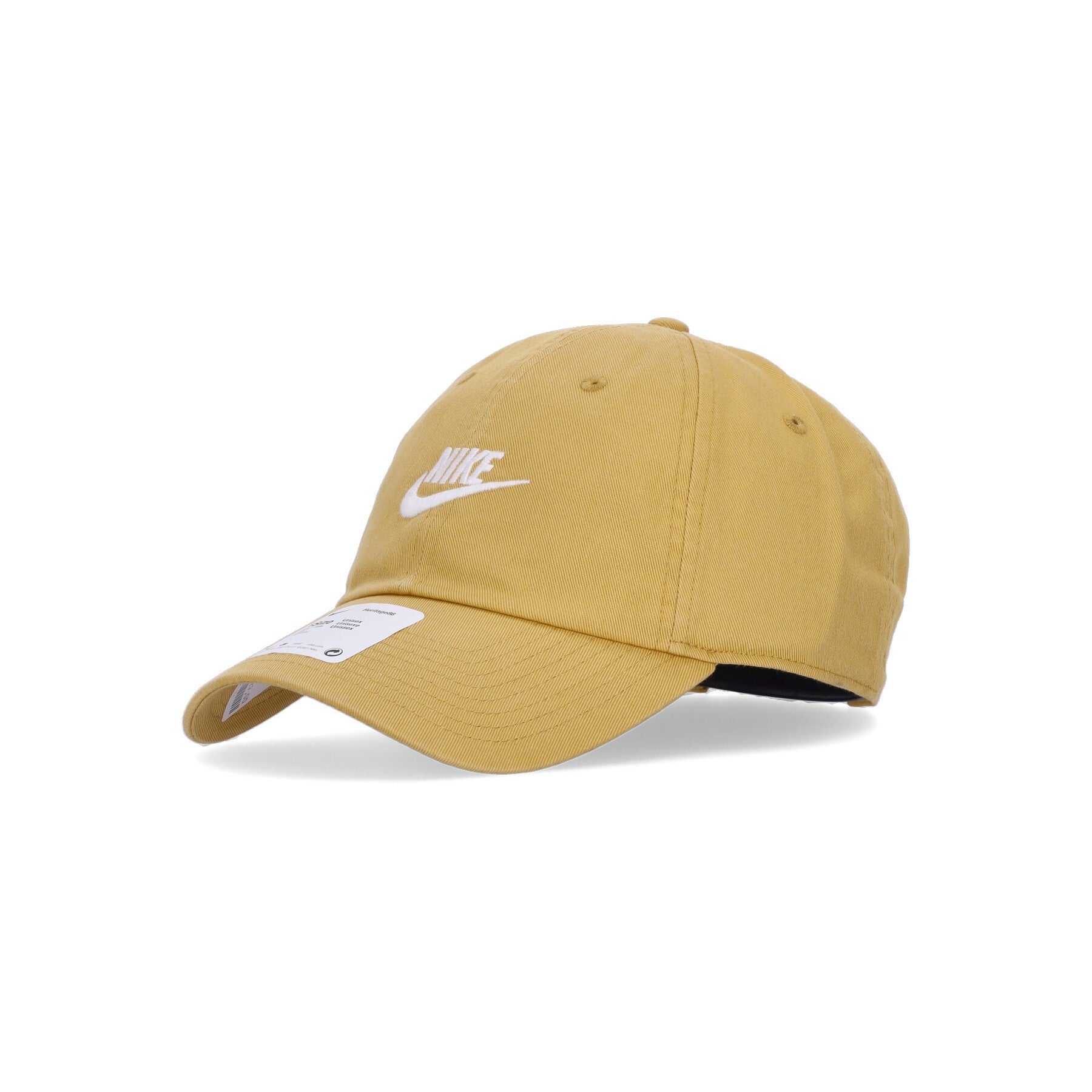 Nike, Cappellino Visiera Curva Uomo H86 Futura Washed, Wheat Gold/white