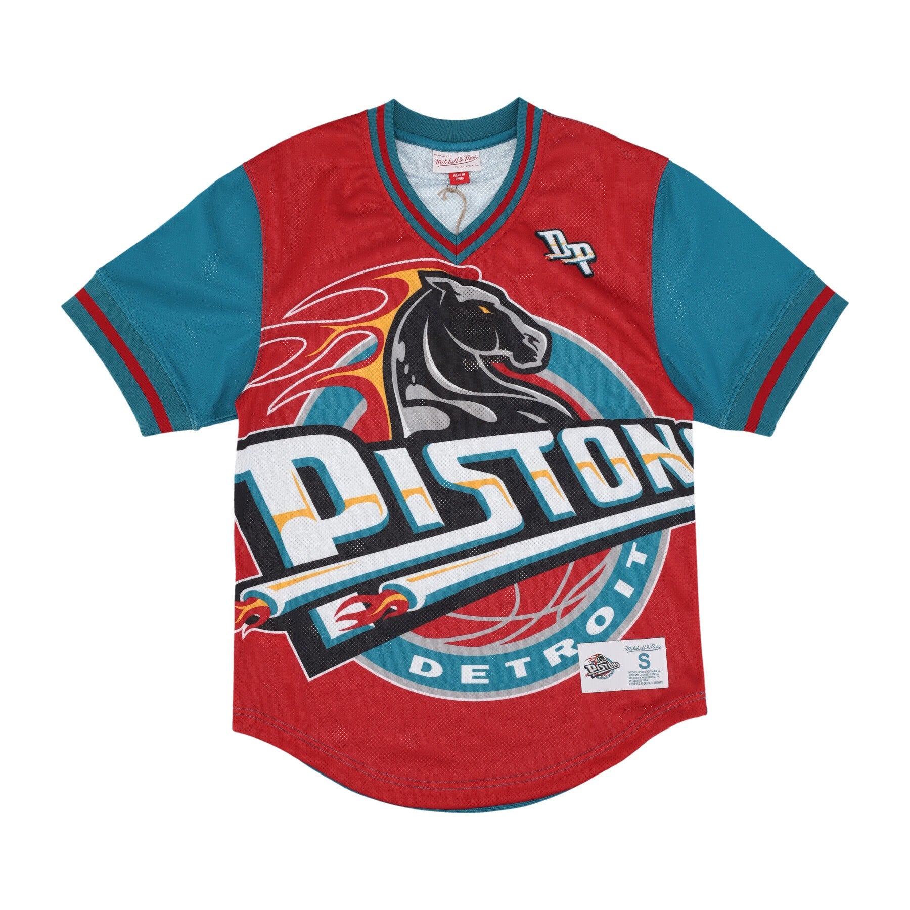 Mitchell & Ness, Casacca Uomo Nba Jumbotron 3.0 Mesh V-neck Detpis, Multi/white