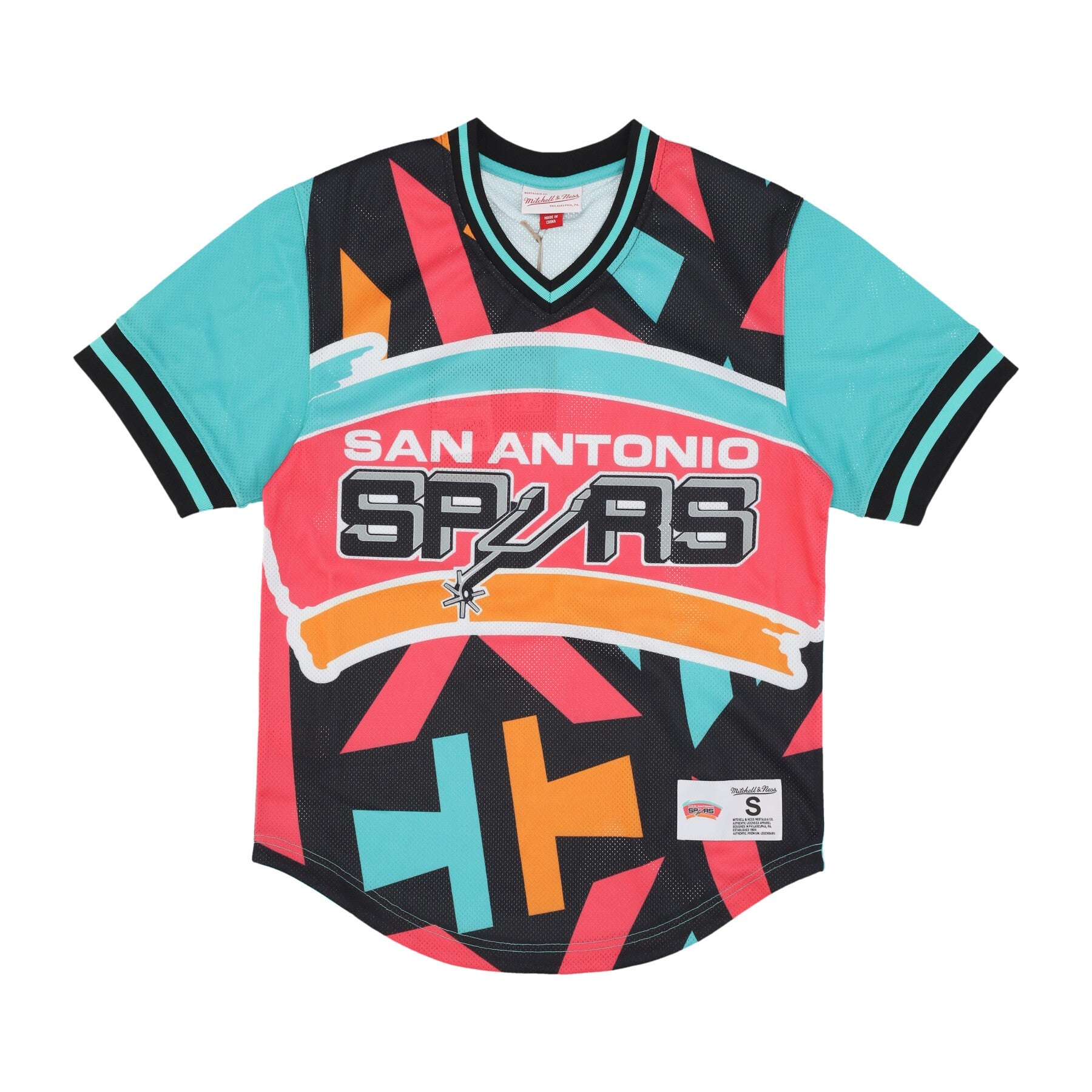 Mitchell & Ness, Casacca Uomo Nba Jumbotron 3.0 Mesh V-neck Saaspu, Multi/white