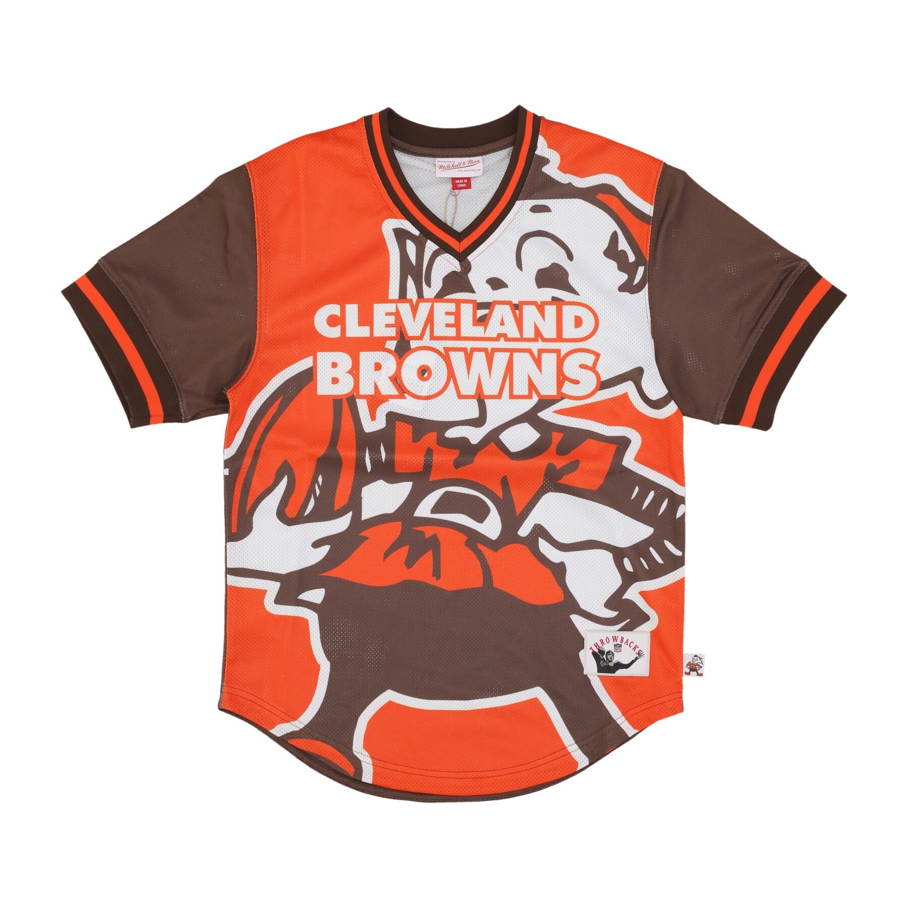 Mitchell & Ness, Casacca Uomo Nfl Jumbotron 3.0 Mesh V-neck Clebro, Multi/white