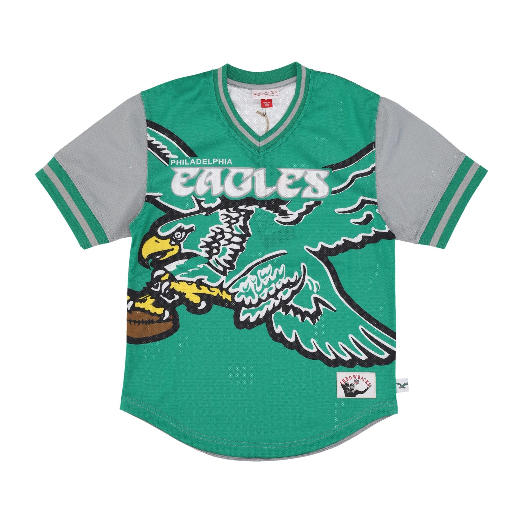 Mitchell & Ness, Casacca Uomo Nfl Jumbotron 3.0 Mesh V-neck Phieag, Multi/white