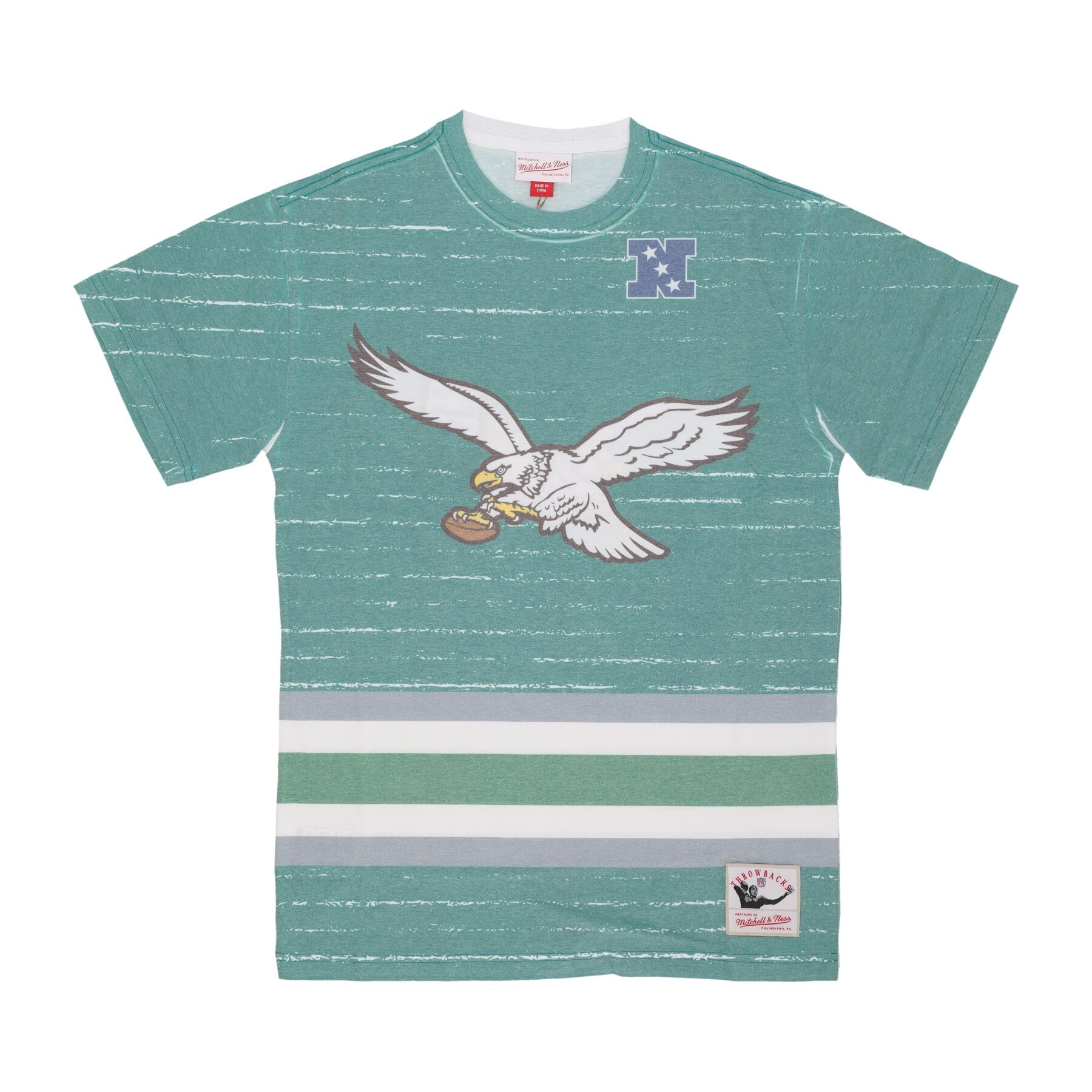 Mitchell & Ness, Maglietta Uomo Nfl Jumbotron 3.0 Sublimated Tee Phieag, Multi/white