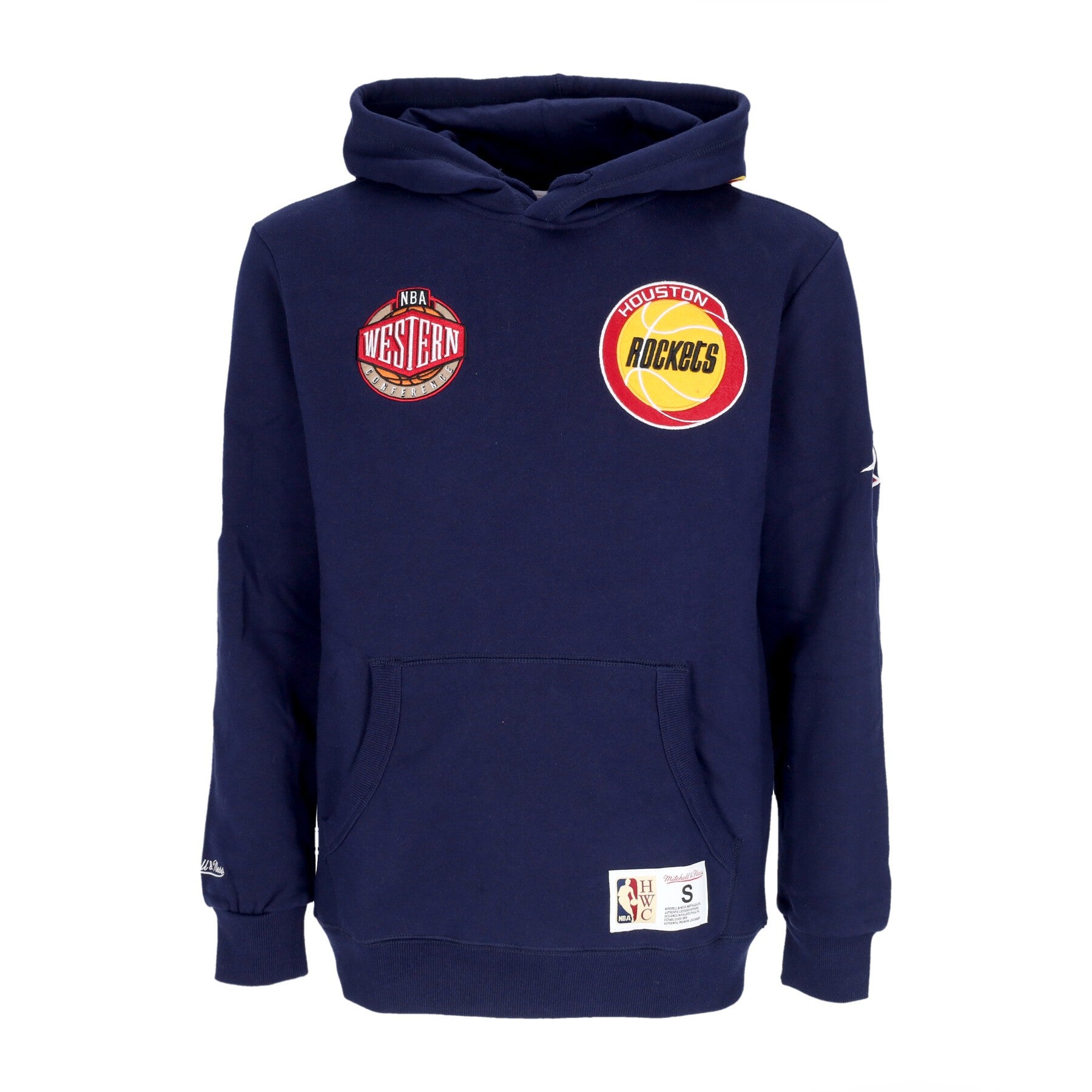 Mitchell & Ness, Felpa Cappuccio Uomo Nba Hometown Fleece Hoodie Houroc, Navy