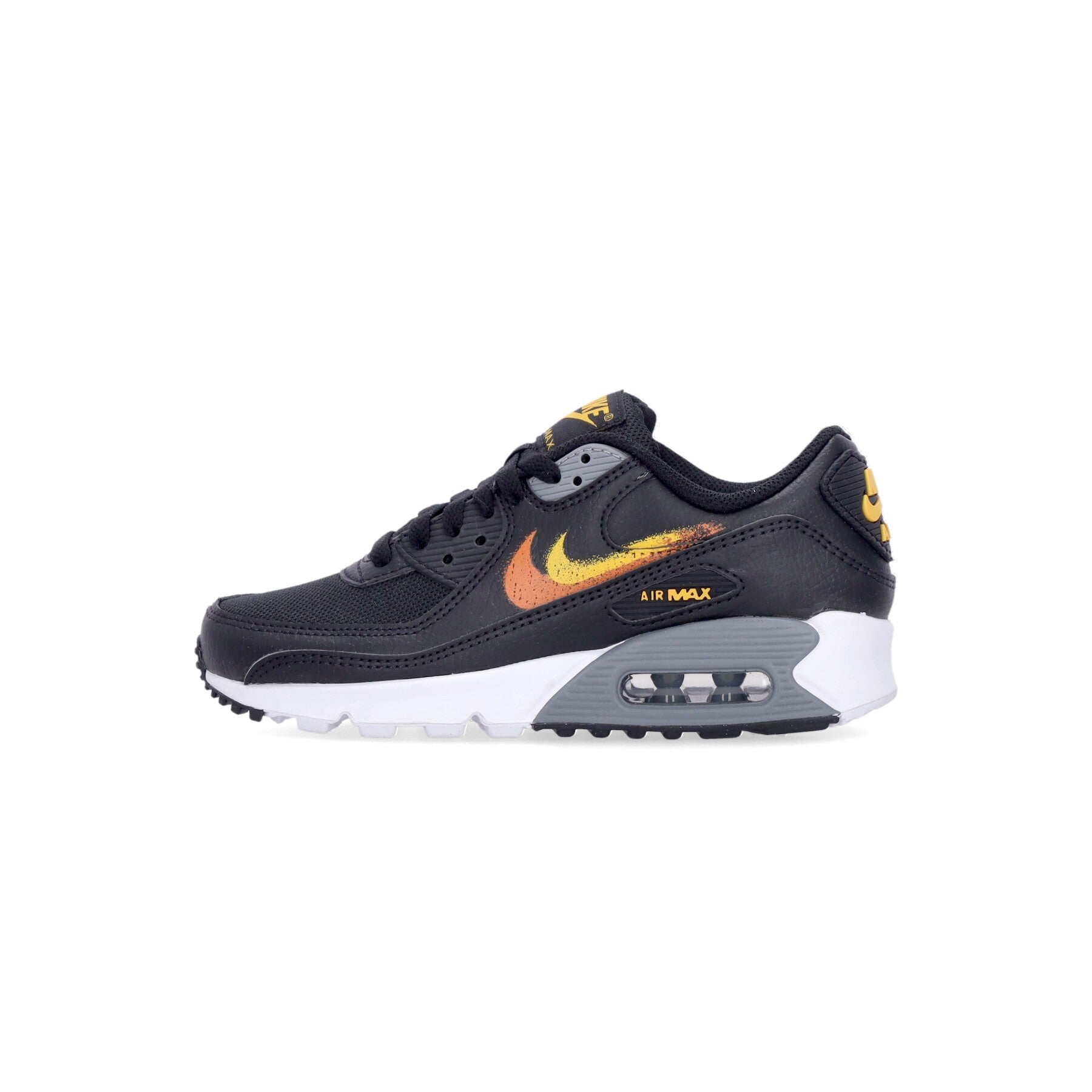 Nike, Scarpa Bassa Uomo Air Max 90, Black/safety Orange/university Gold