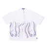 Octopus, Camicia Manica Corta Uomo Outline Shirt, White/purple