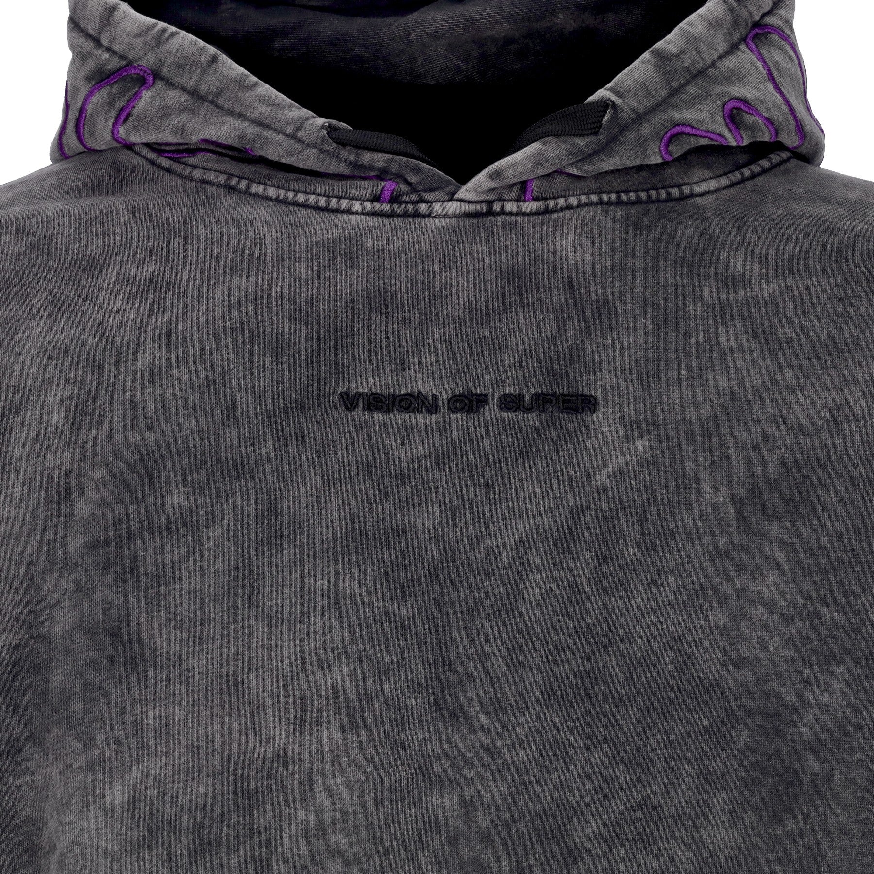 Men's Hoodie Embroidered Flames Hoodie Grey/purple