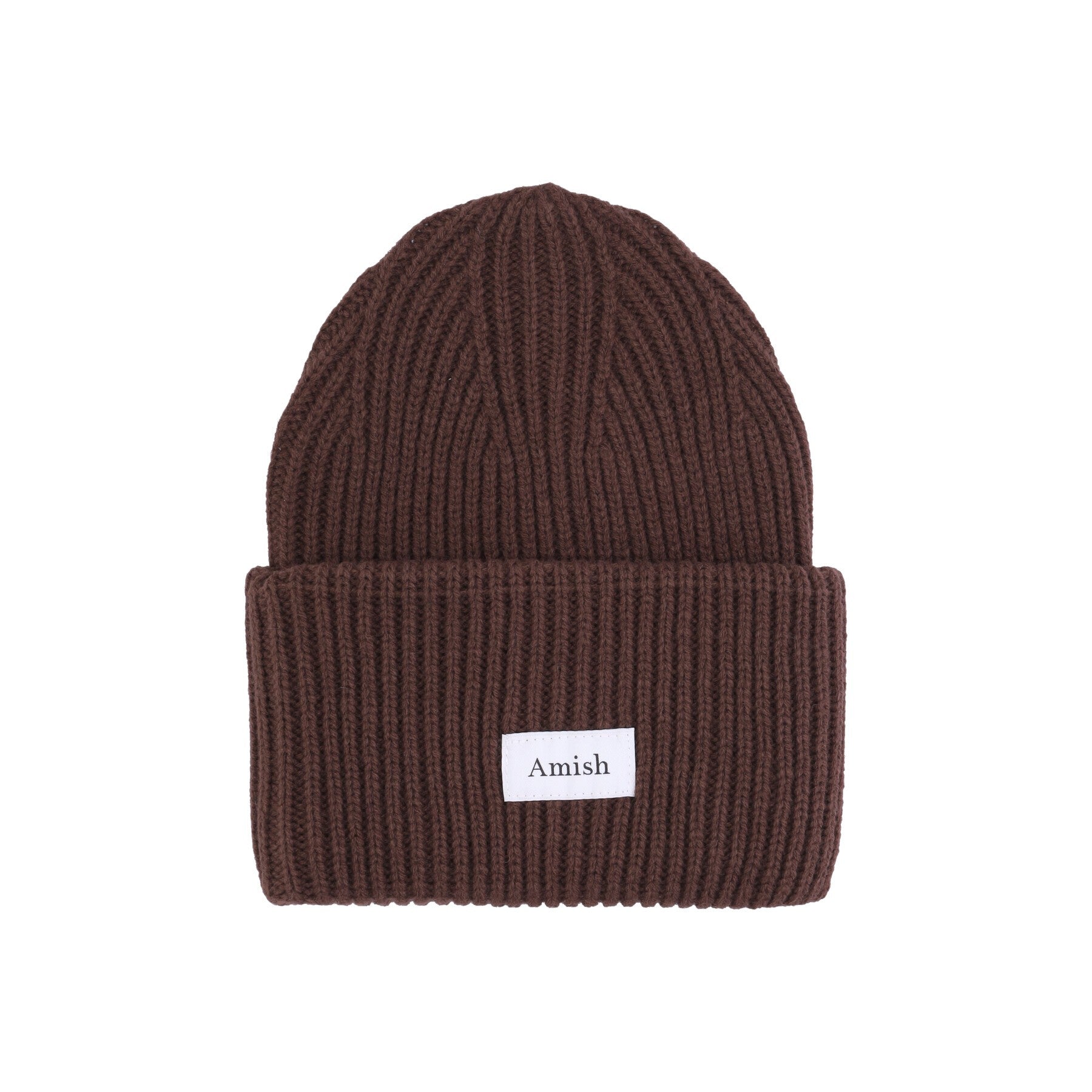 Amish, Cappello Uomo Wool Blend Beanie, Coffee Brown