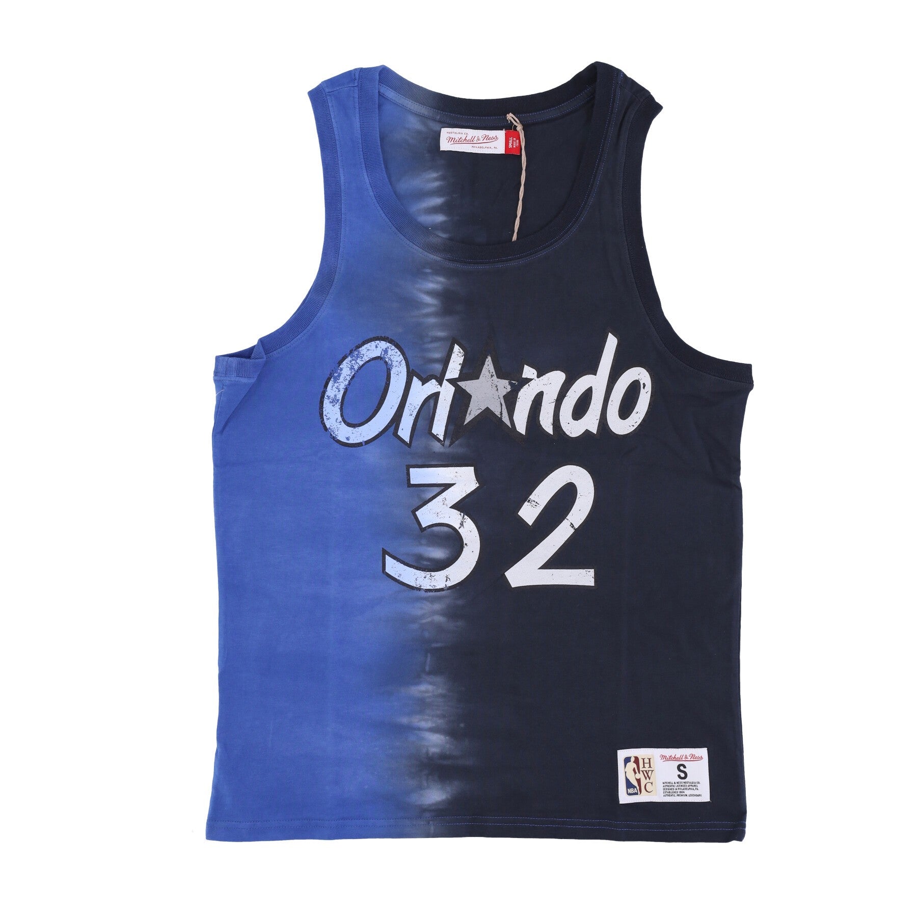 Mitchell & Ness, Canotta Uomo Nba Vertical Tie Dye Tank Hardwood Classics No 32 Shaquille O'neal Orlmag, Original Team Colors