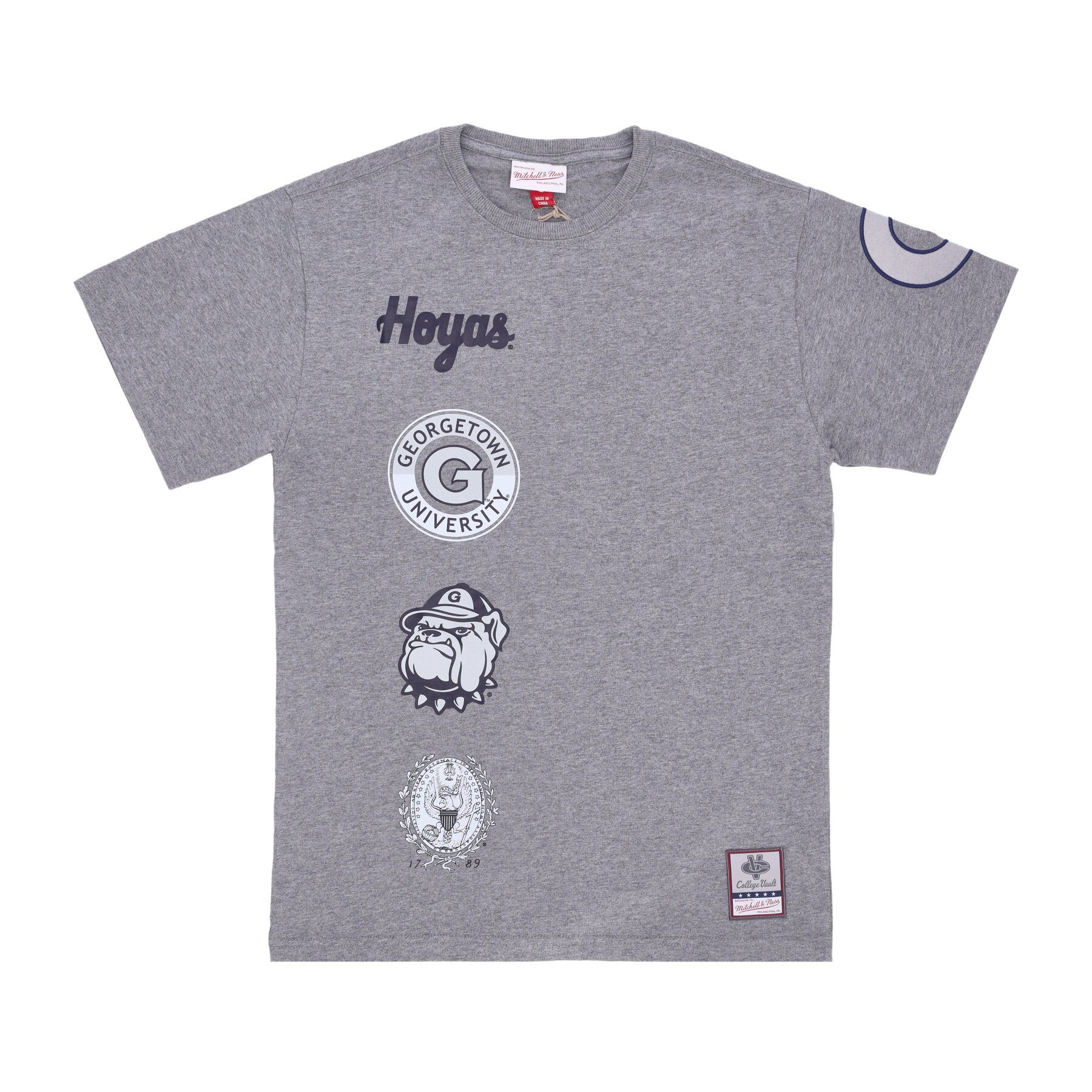 Mitchell & Ness, Maglietta Uomo Ncaa Hometown Tee, Grey Heather