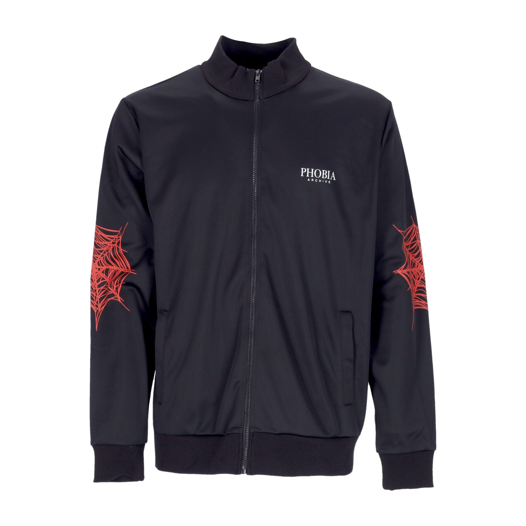 Phobia, Giacca Tuta Uomo Cobweb Print Sweatshirt, Black/red