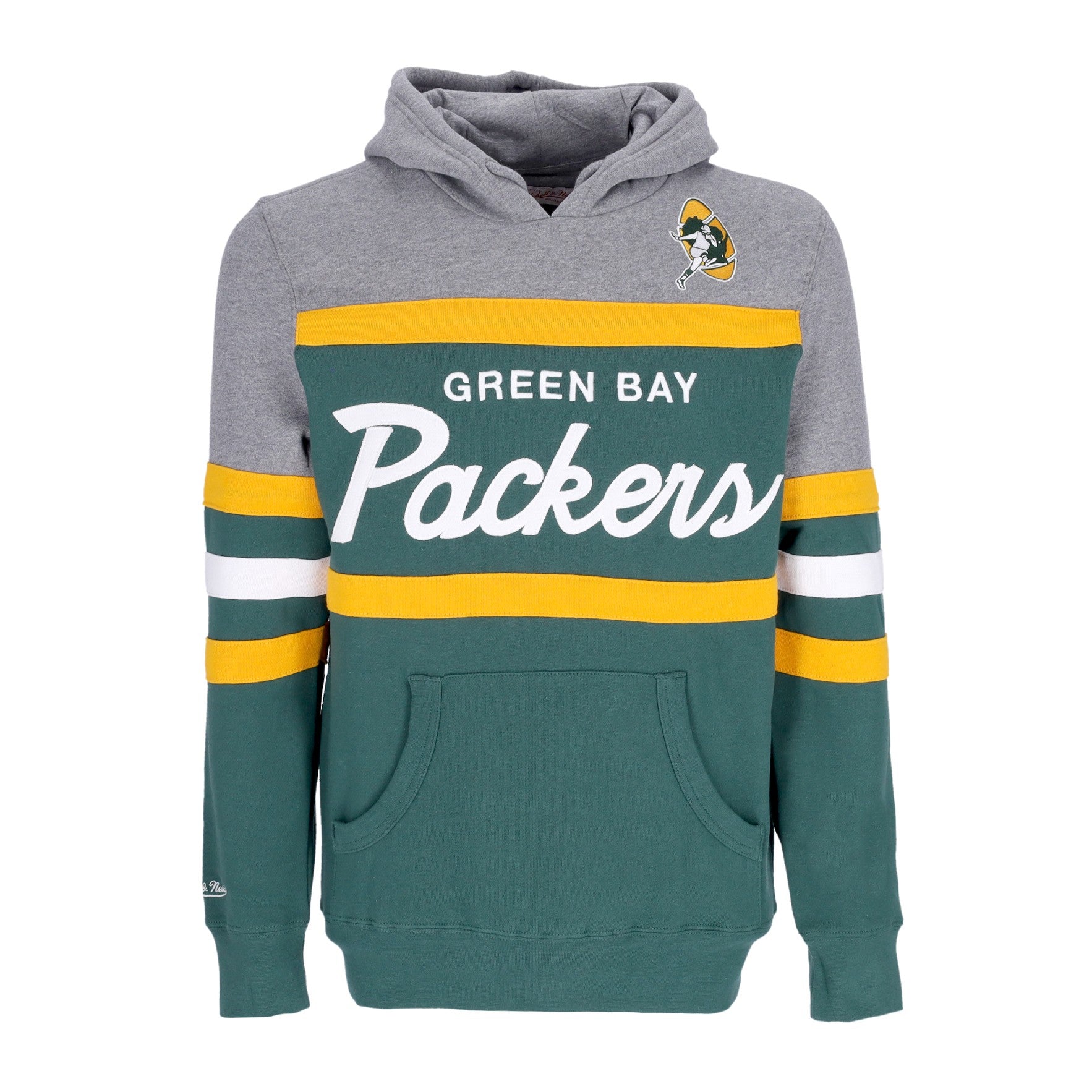 Mitchell & Ness, Felpa Cappuccio Uomo Nfl Headcoach Hoodie Grepac, Dark Green
