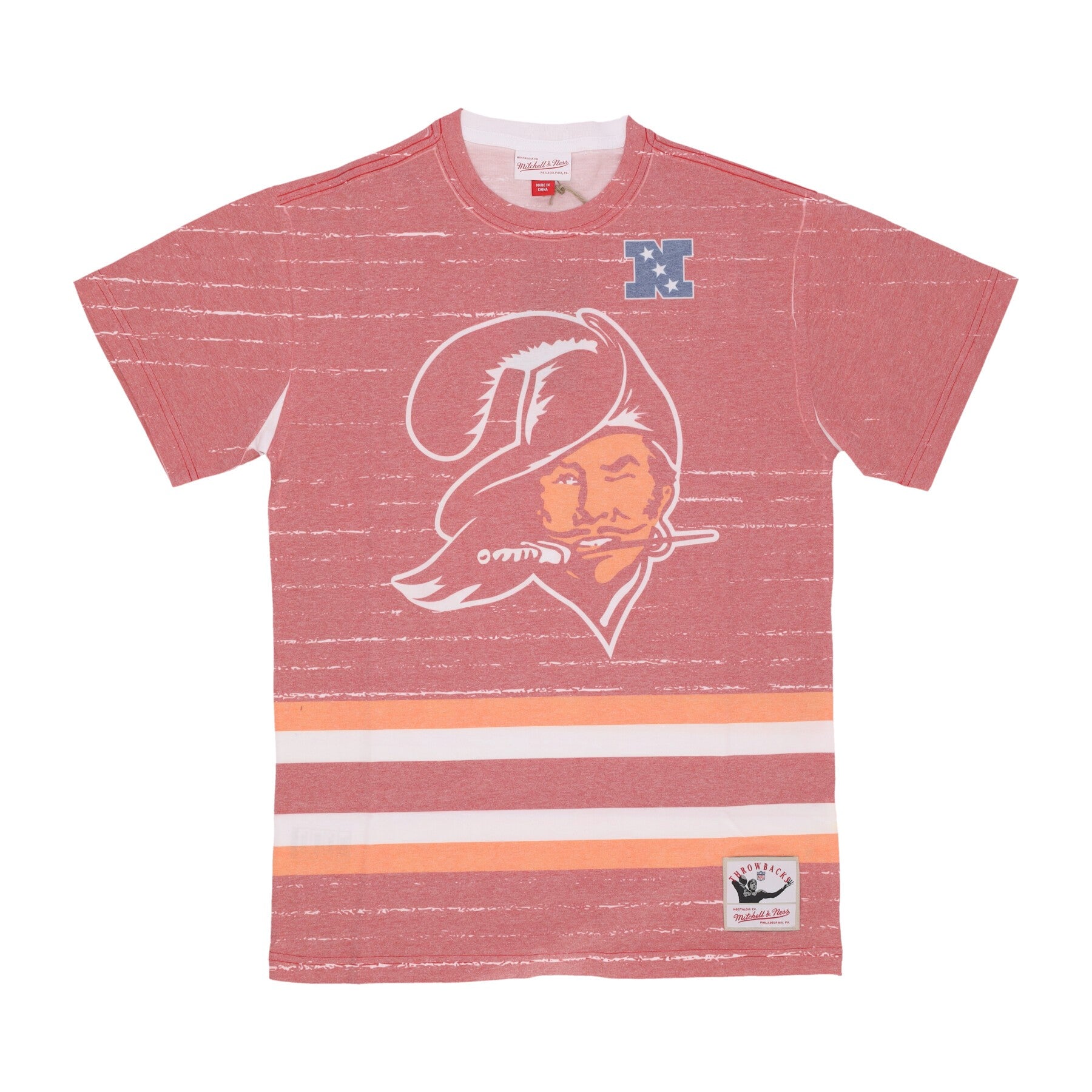 Mitchell & Ness, Maglietta Uomo Nfl Jumbotron 3.0 Sublimated Tee Tambuc, Multi/white
