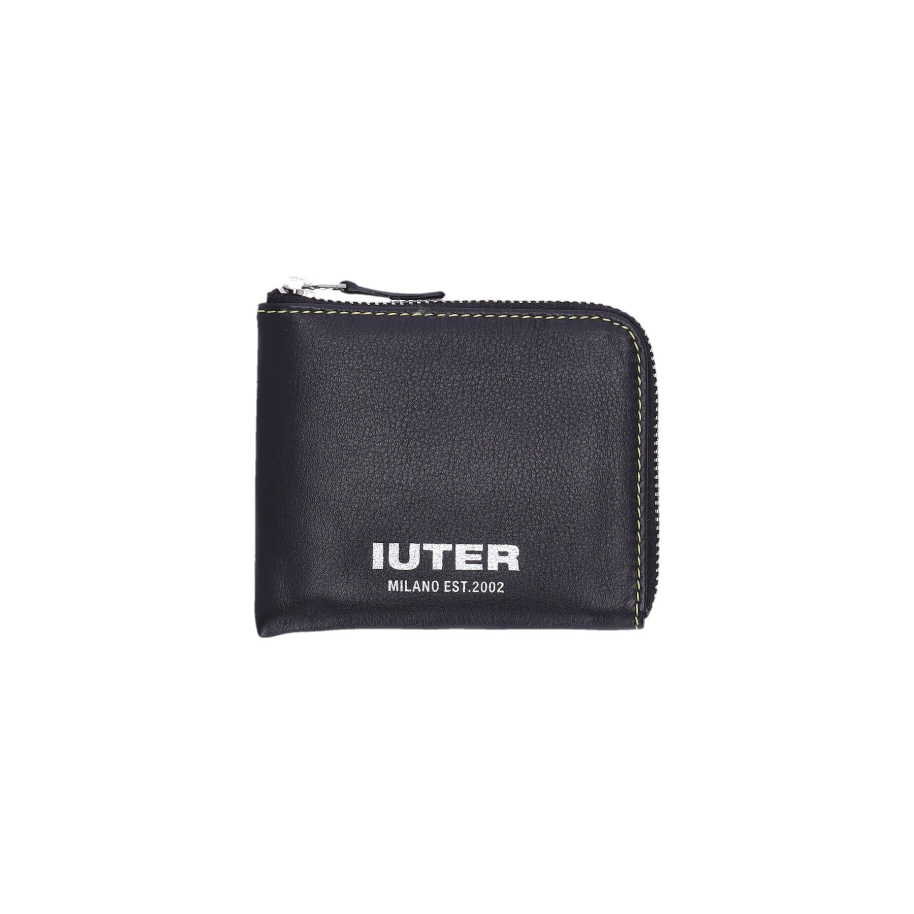 Iuter, Portafoglio Uomo Zip Wallet, Black