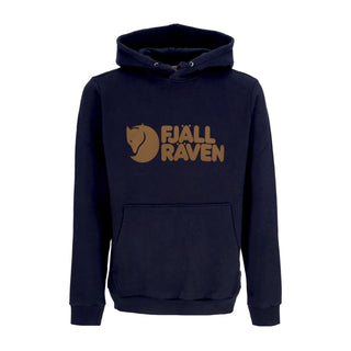 Fjallraven, Felpa Cappuccio Uomo Logo Hoodie, Dark Navy
