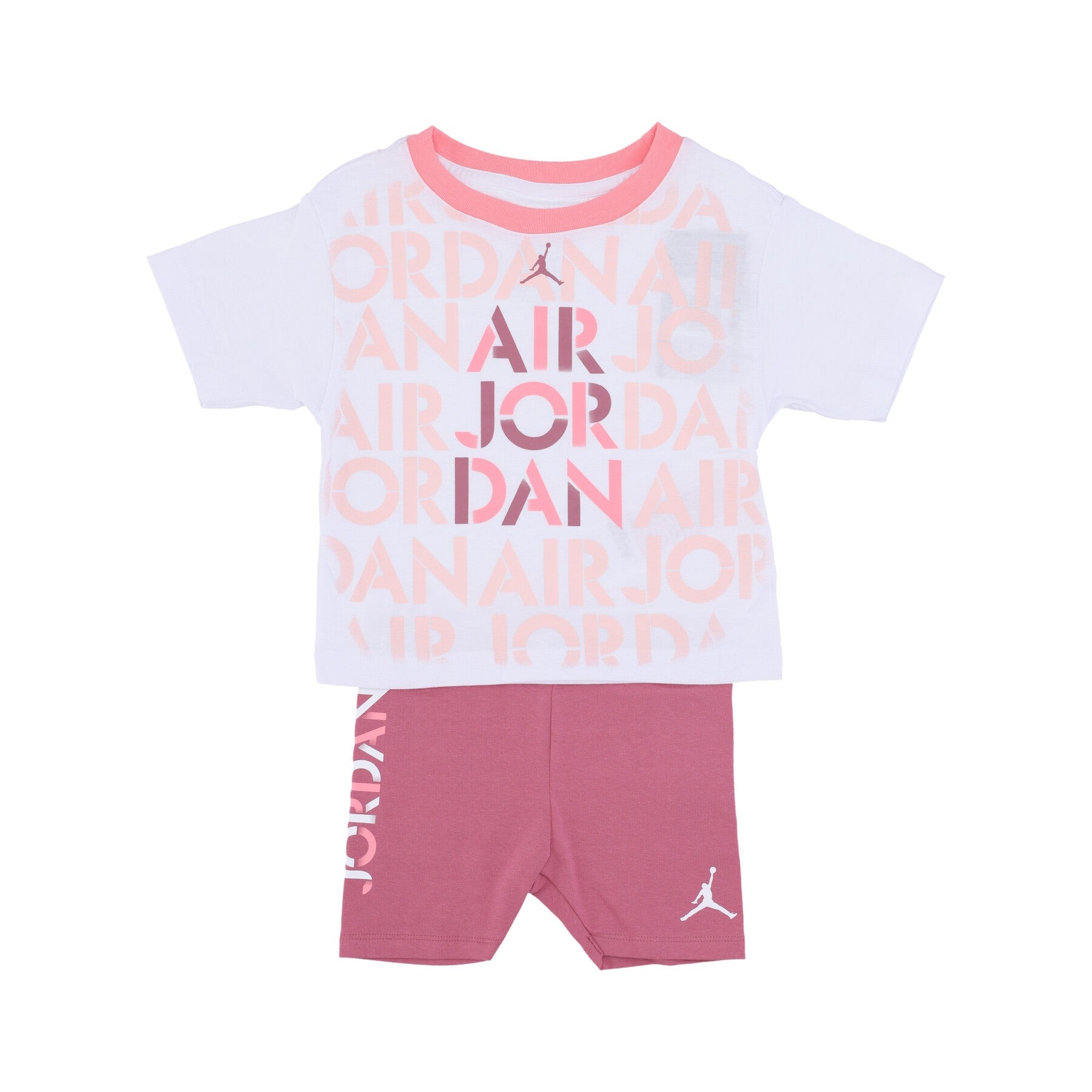 Jordan, Set Tshirt+shorts Bambina Aj Focus Bike Short Set, Desert Berry