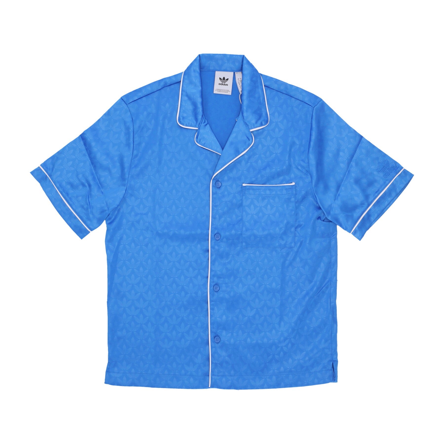 Men's Mono Button Tunic All Over Print Shirt Blue Bird