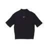 Nike, Maglietta Donna W Sportswear Essentials Rib Mock Top, Black/white