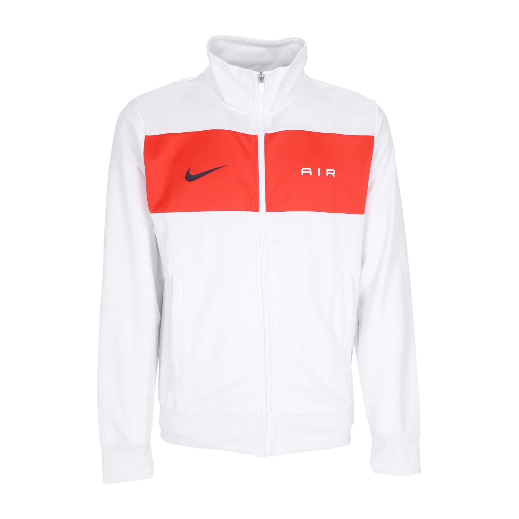 Nike, Giacca Tuta Uomo Sportswear Air Tracktop, Summit White/lt Crimson