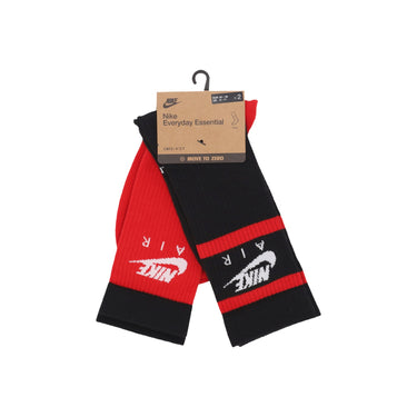 Nike, Calza Media Uomo Everyday Essential Crew Socks, Black/red