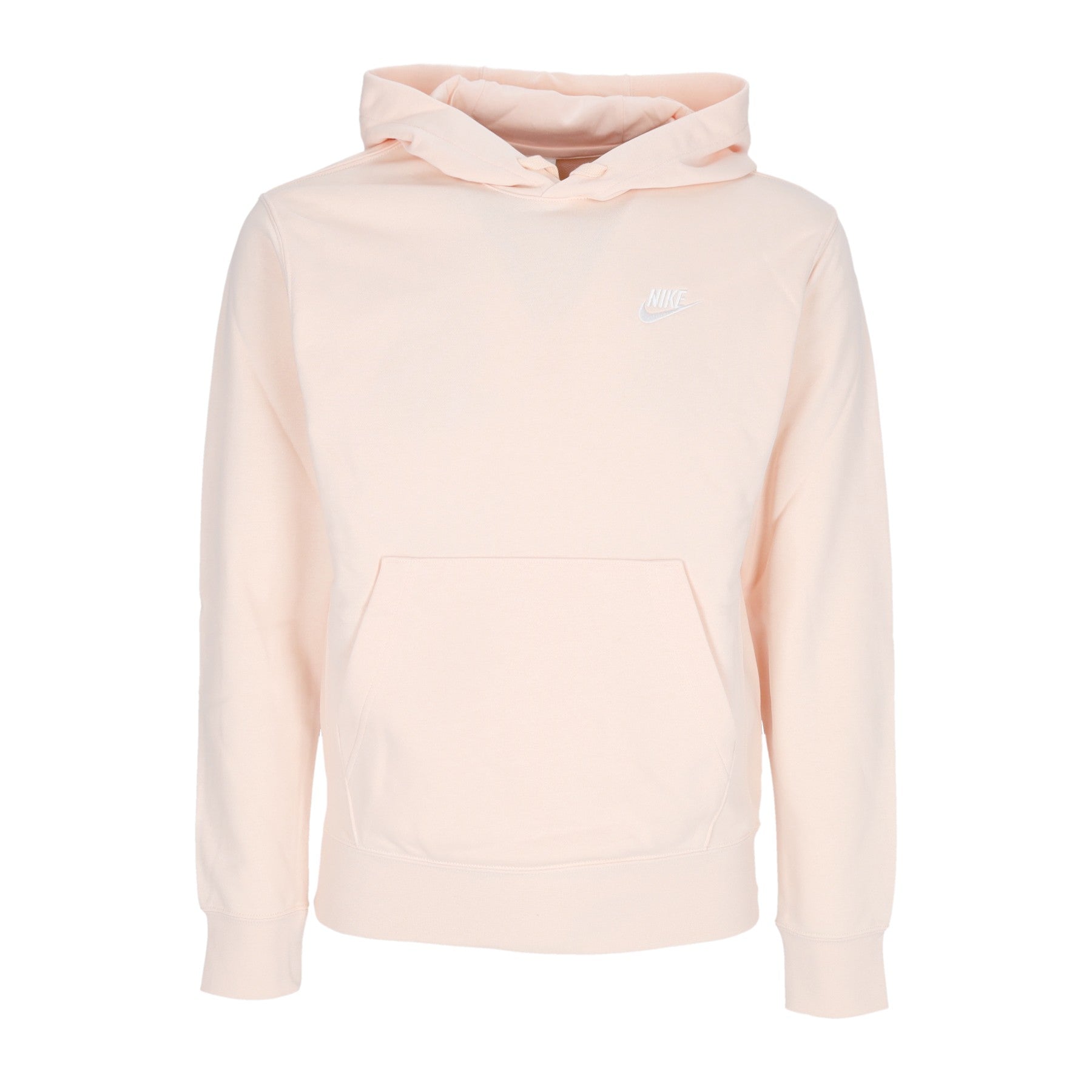 Nike, Felpa Leggera Cappuccio Uomo Sportswear Club Hoodie, Guava Ice/guava Ice/white