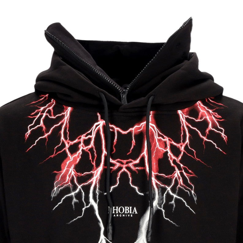 Phobia, Felpa Leggera Cappuccio Uomo Lightning Balaclava Hoodie, 