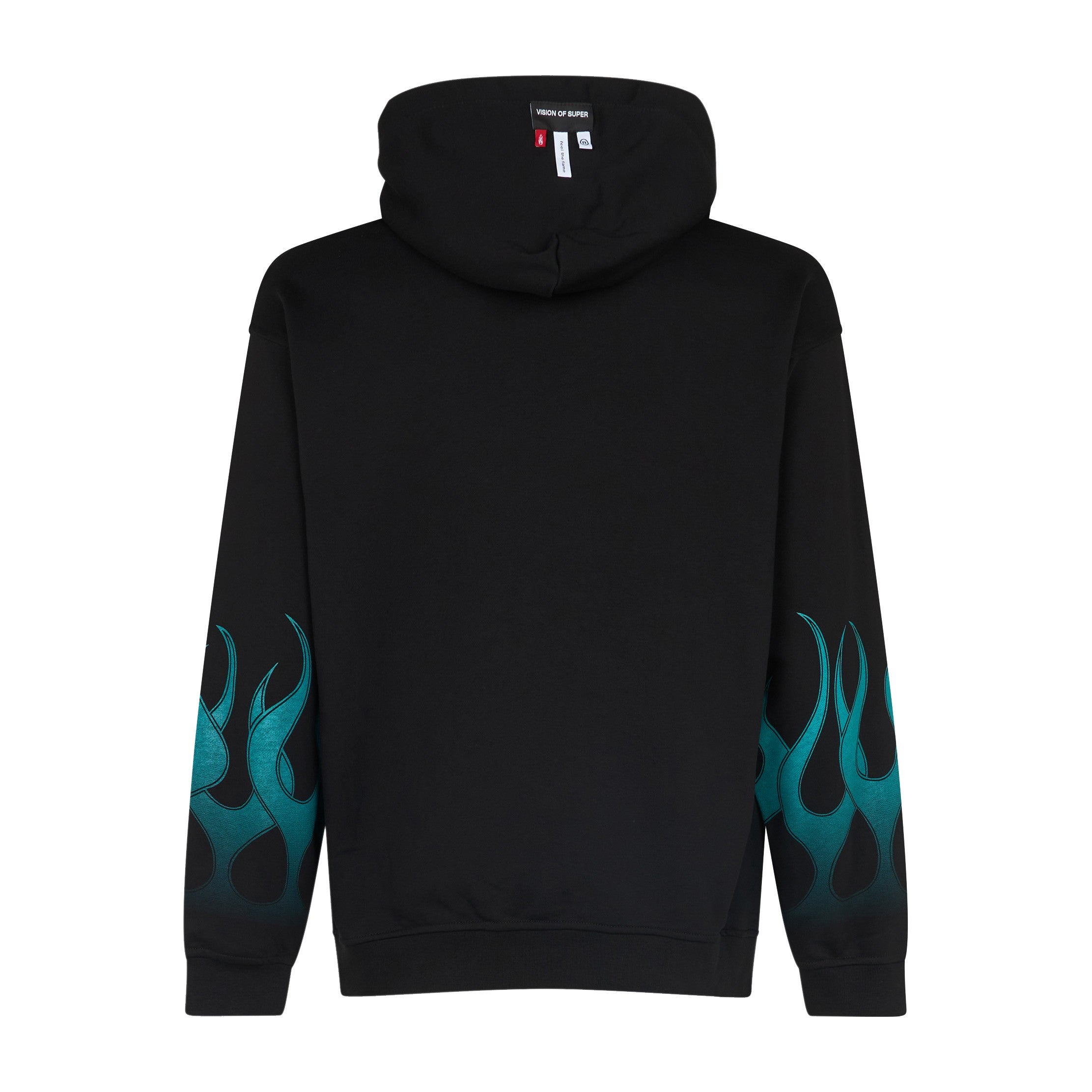 Vision Of Super, Felpa Leggera Cappuccio Uomo Racing Flames Hoodie, 