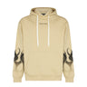 Vision Of Super, Felpa Leggera Cappuccio Uomo Flames Hoodie, Sand/black