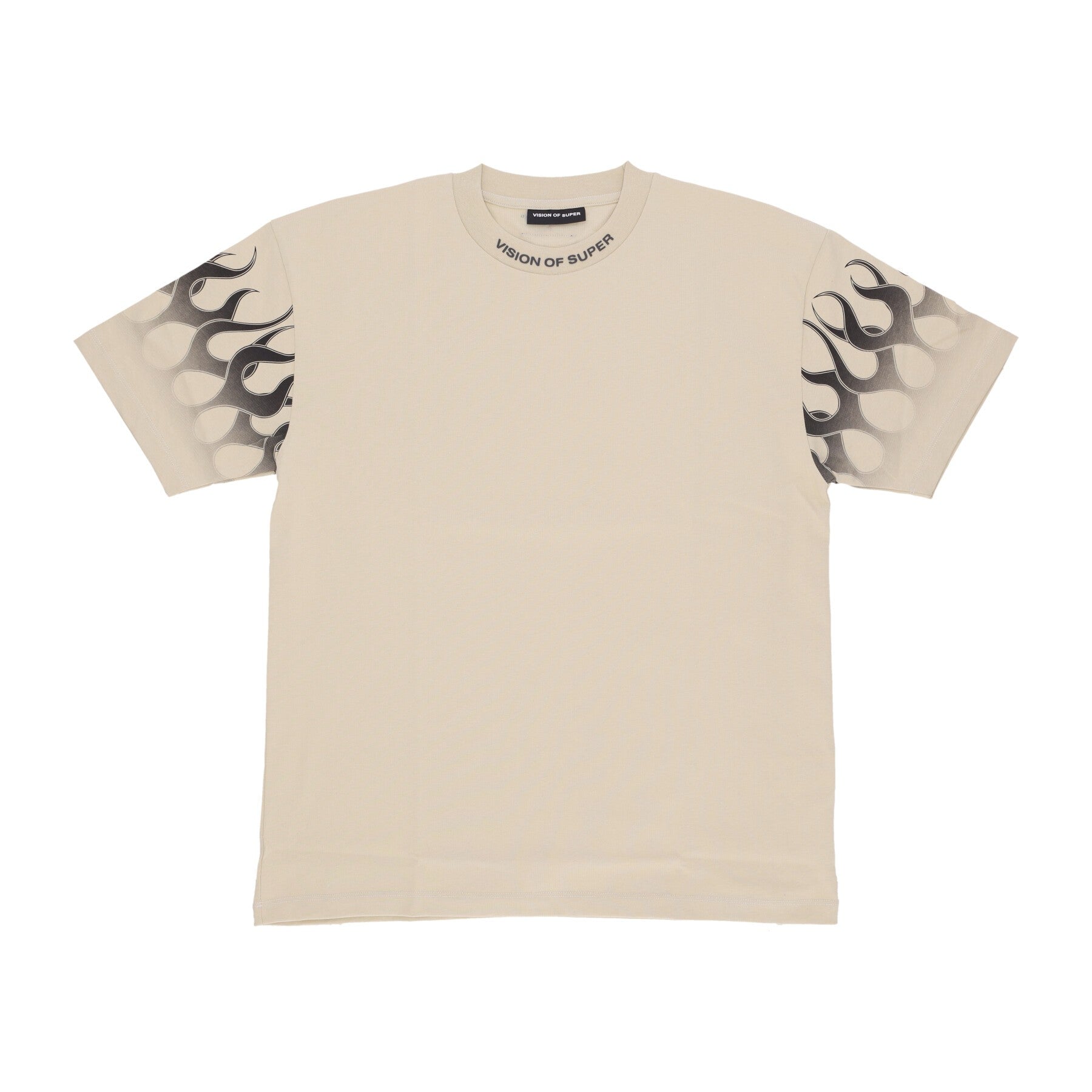 Vision Of Super, Maglietta Uomo Flames Tee, Sand/black