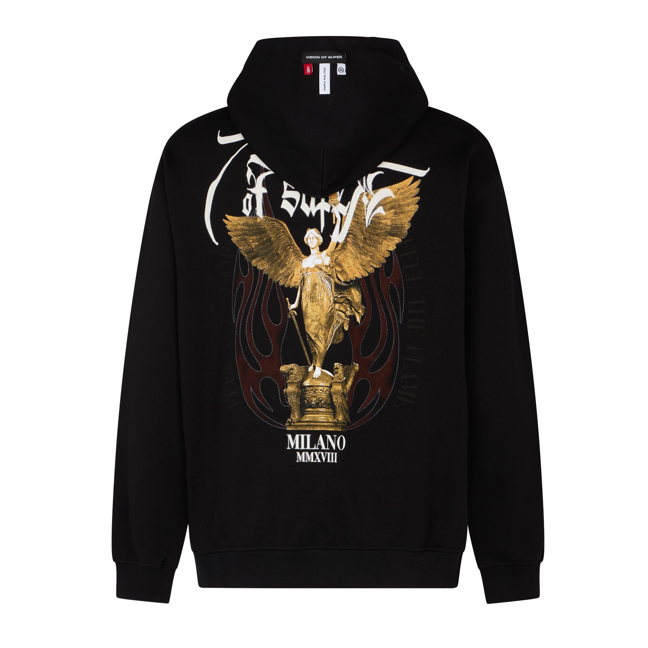 Vision Of Super, Felpa Leggera Cappuccio Uomo Rock Mather Hoodie, 