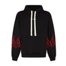 Vision Of Super, Felpa Leggera Cappuccio Uomo Embroidery Flames Hoodie, Black/red