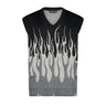 Vision Of Super, Pullover Smanicato Uomo Jacquard Flames Gilet, Black/grey