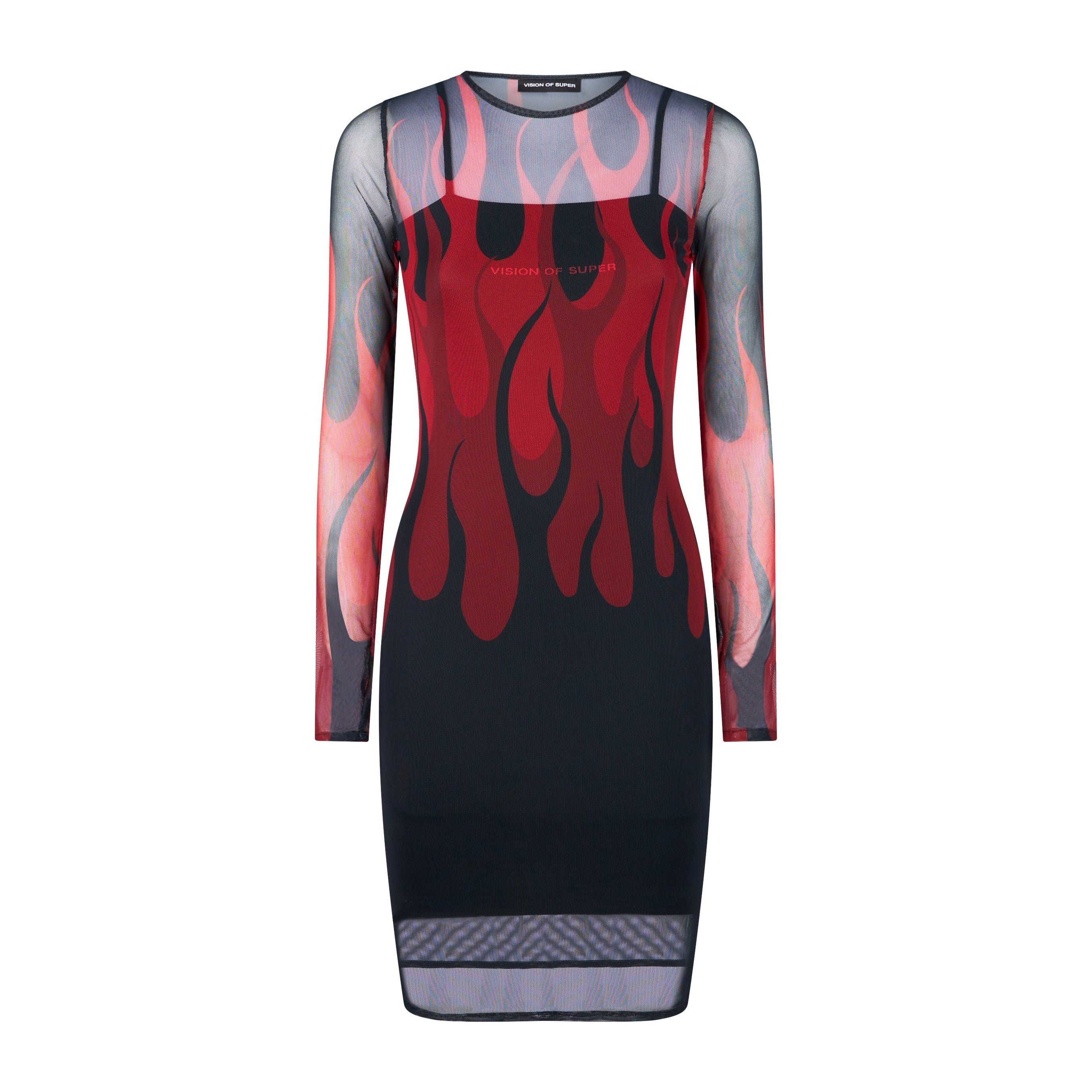 Women's Flames Dress Black/red