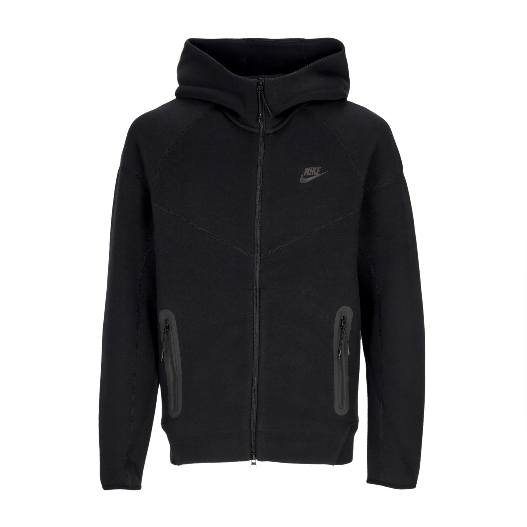Nike, Felpa Leggera Cappuccio Zip Uomo Tech Fleece Full-zip Windrunner Hoodie, Black/black