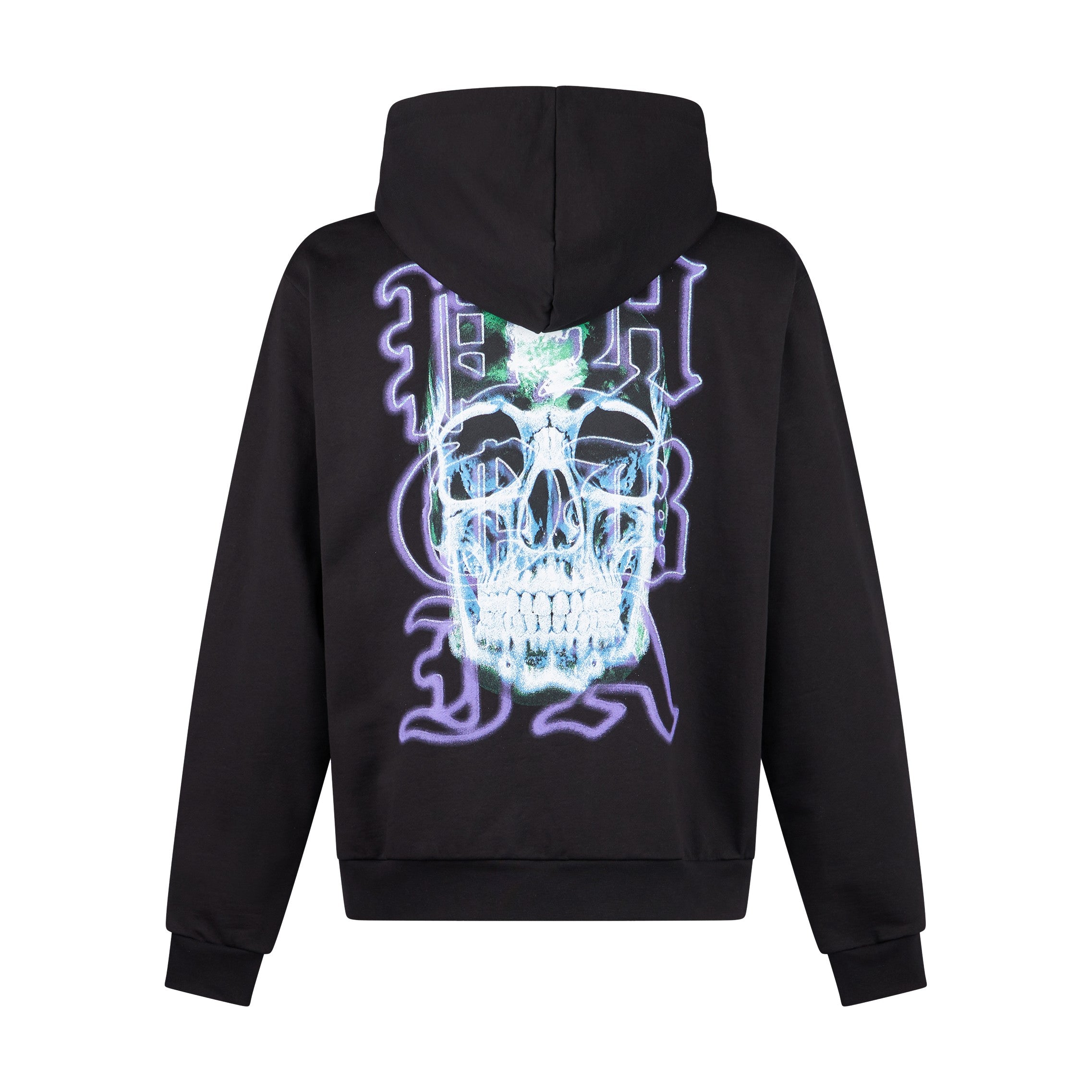 Phobia, Felpa Leggera Cappuccio Uomo Skull Print Hoodie, 