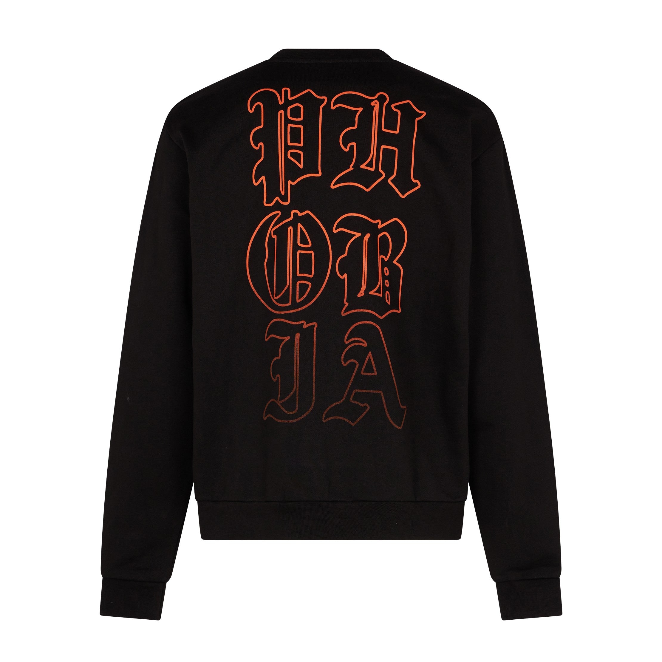 Phobia, Felpa Leggera Girocollo Uomo Mouth Print Crewneck, Black/orange