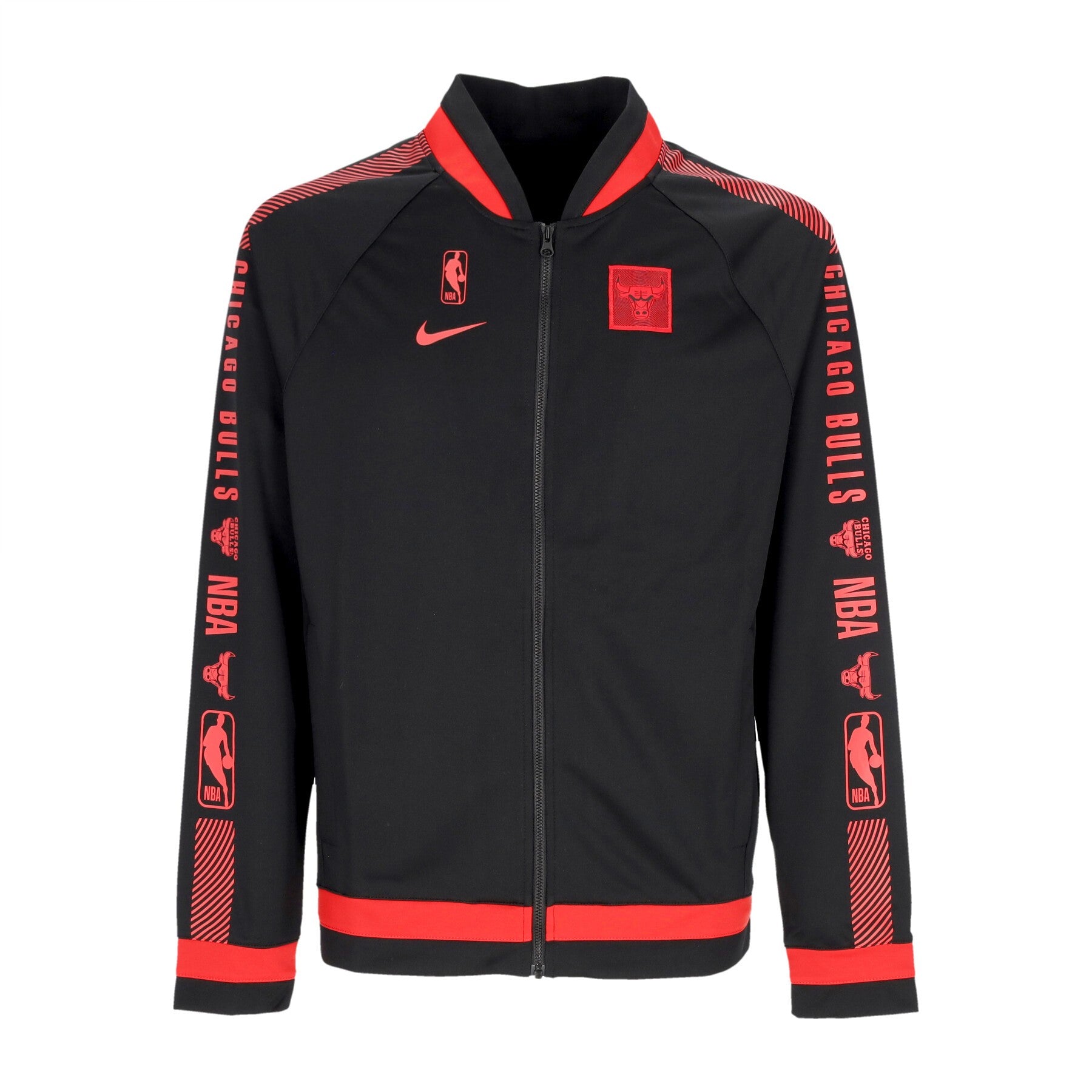 Nike Nba, Giacca Tuta Uomo Nba Courtside Strtfv Dri-fit Jacket Chibul, Black/university Red