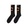 Phobia, Calza Media Uomo Mouth Print Socks, Black/orange