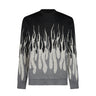 Vision Of Super, Maglione Uomo Jacquard Flames Jumper, Black/grey