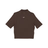Nike, Maglietta Corta Donna W Sportswear Essentials Rib Mock Top, Baroque Brown/sail