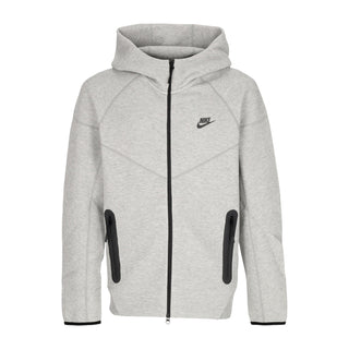 Nike, Felpa Leggera Cappuccio Zip Uomo Tech Fleece Full-zip Windrunner Hoodie, Dk Grey Heather/black