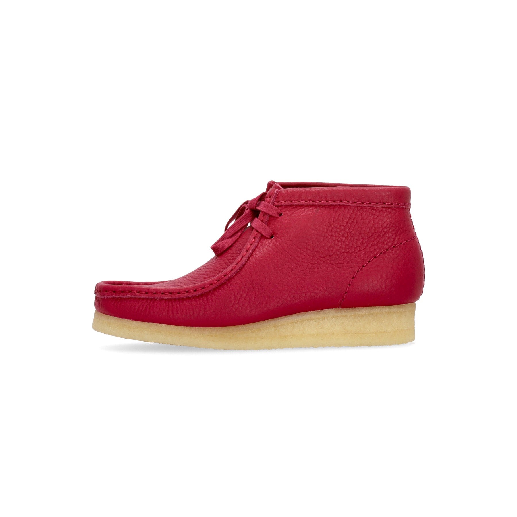 Clarks, Scarpa Lifestyle Donna W Wallabee Boot, Berry Leather