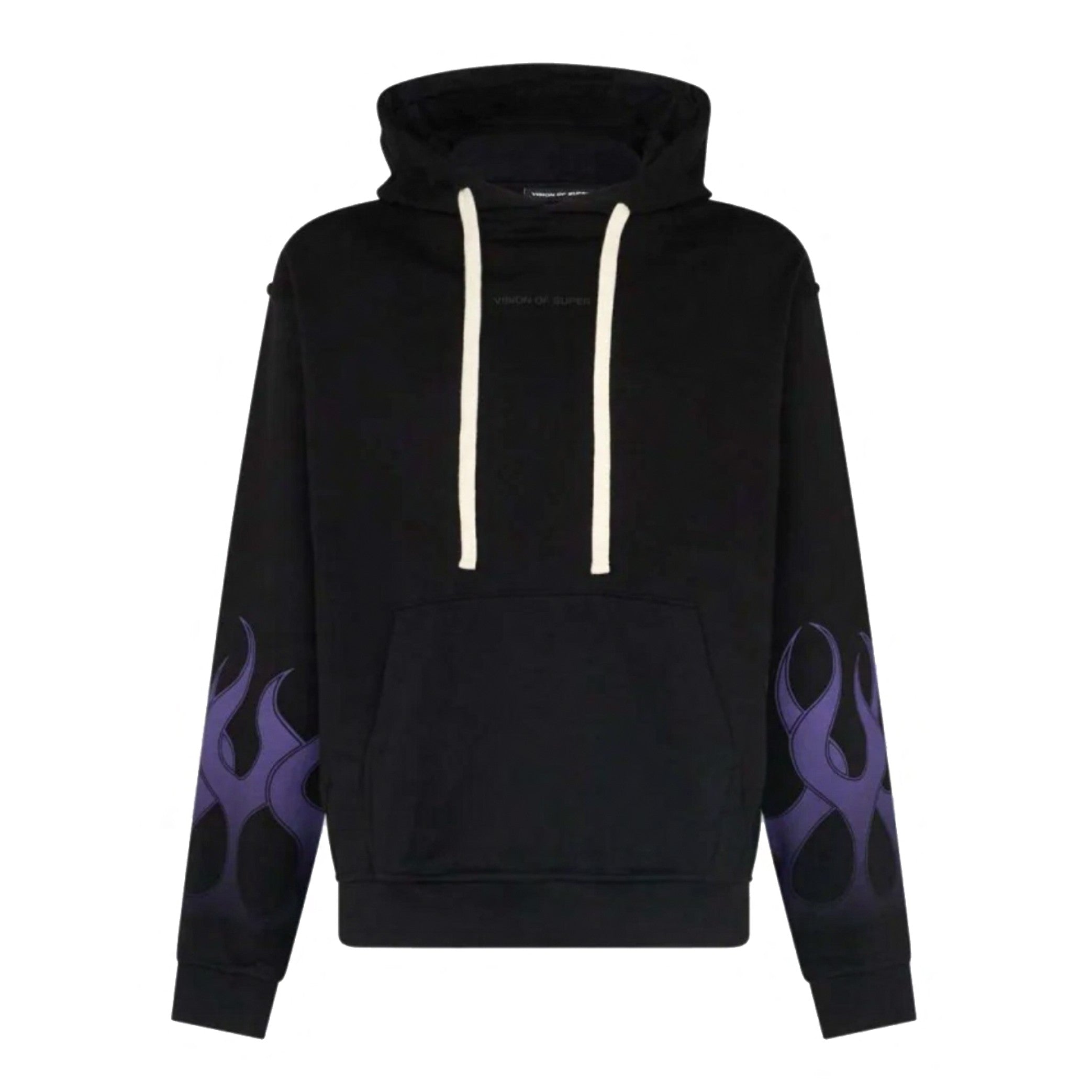 Vision Of Super, Felpa Leggera Cappuccio Uomo Racing Flames Hoodie, Black/purple