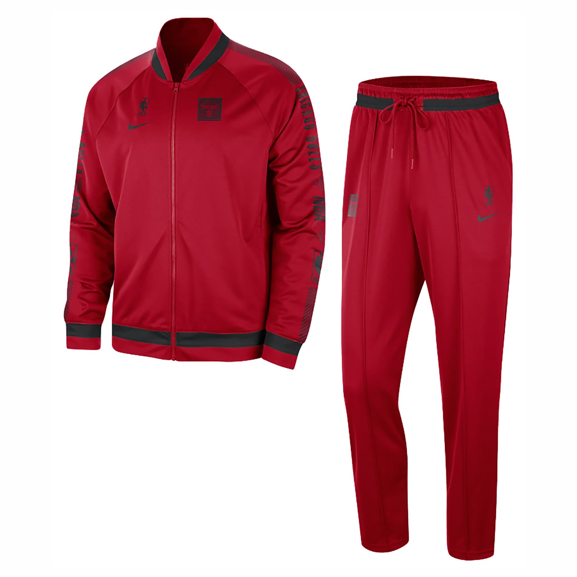 Nike Nba, Completo Tuta Uomo Nba Courtside Starting Five Dri Fit Tracksuit Chibul, University Red/black