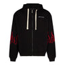 Vision Of Super, Felpa Leggera Cappuccio Zip Uomo Embroidered Flames Zip Hoodie, Black/red