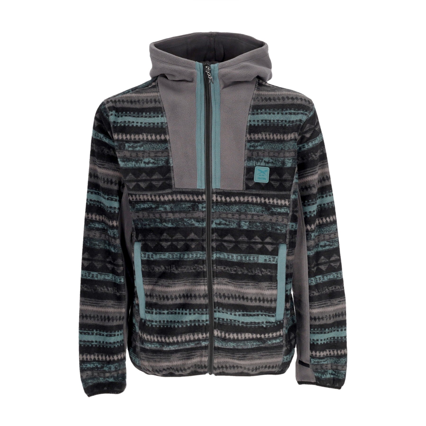 Iriedaily, Giubbotto Pile Uomo Scopian Zip Hoodie, Anthracite