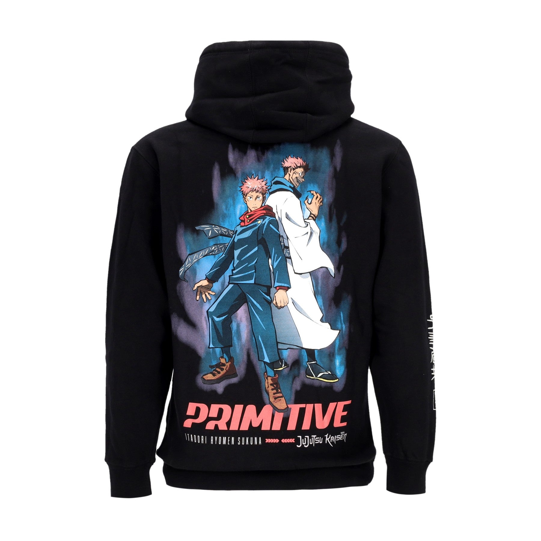 Primitive, Felpa Cappuccio Zip Uomo Itadori Sukuna Zip Hoodie X Jujutsu Kaisen, Black
